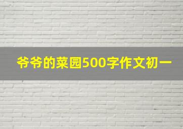 爷爷的菜园500字作文初一