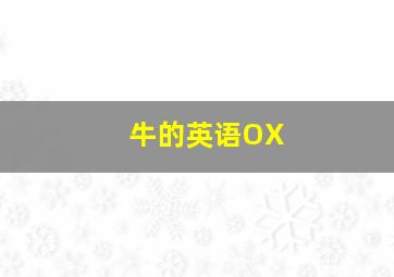 牛的英语OX