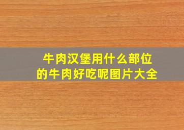 牛肉汉堡用什么部位的牛肉好吃呢图片大全