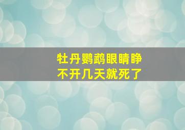 牡丹鹦鹉眼睛睁不开几天就死了