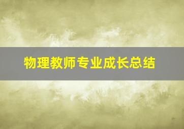 物理教师专业成长总结