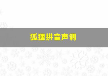 狐狸拼音声调