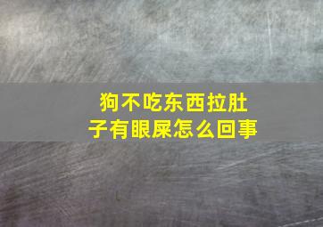 狗不吃东西拉肚子有眼屎怎么回事