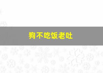 狗不吃饭老吐