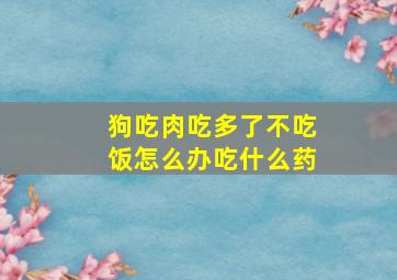 狗吃肉吃多了不吃饭怎么办吃什么药