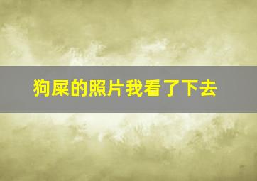 狗屎的照片我看了下去