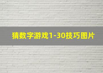 猜数字游戏1-30技巧图片