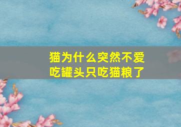 猫为什么突然不爱吃罐头只吃猫粮了