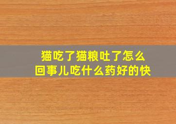 猫吃了猫粮吐了怎么回事儿吃什么药好的快