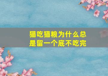 猫吃猫粮为什么总是留一个底不吃完