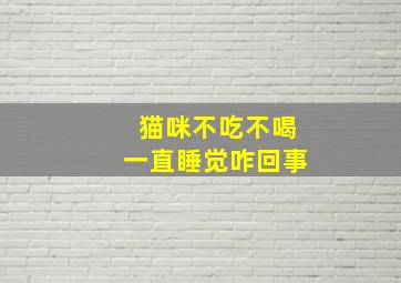 猫咪不吃不喝一直睡觉咋回事