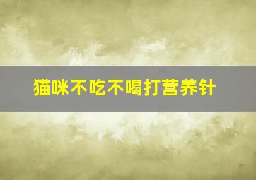 猫咪不吃不喝打营养针