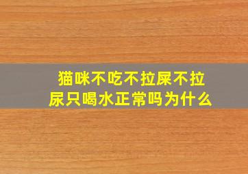 猫咪不吃不拉屎不拉尿只喝水正常吗为什么