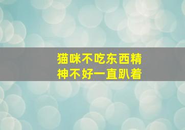 猫咪不吃东西精神不好一直趴着