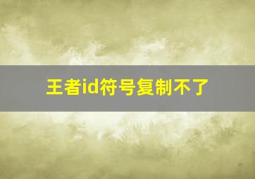 王者id符号复制不了