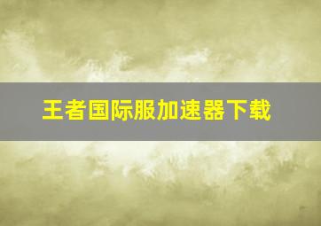 王者国际服加速器下载