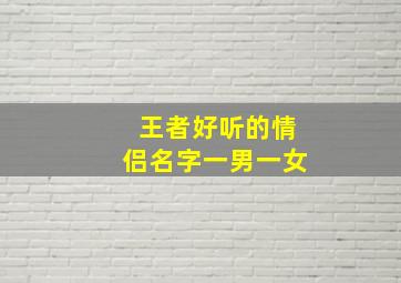 王者好听的情侣名字一男一女