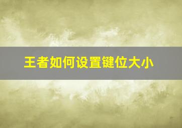 王者如何设置键位大小