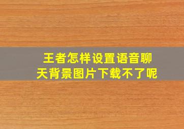 王者怎样设置语音聊天背景图片下载不了呢