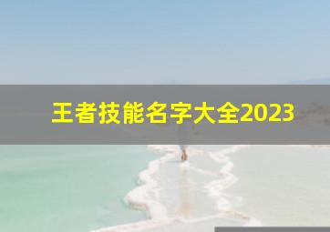 王者技能名字大全2023