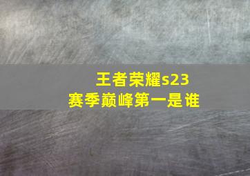 王者荣耀s23赛季巅峰第一是谁