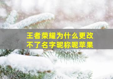 王者荣耀为什么更改不了名字昵称呢苹果