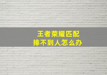 王者荣耀匹配排不到人怎么办