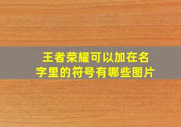 王者荣耀可以加在名字里的符号有哪些图片