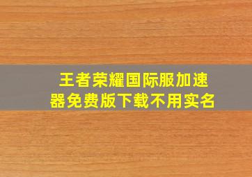 王者荣耀国际服加速器免费版下载不用实名