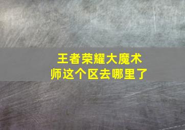 王者荣耀大魔术师这个区去哪里了