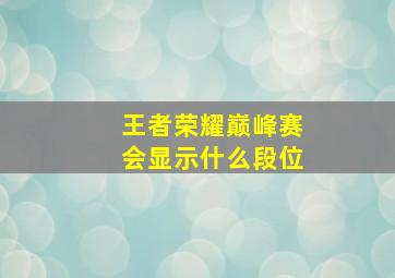 王者荣耀巅峰赛会显示什么段位