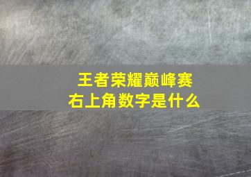 王者荣耀巅峰赛右上角数字是什么