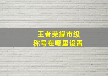 王者荣耀市级称号在哪里设置