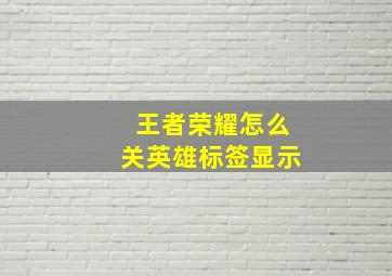 王者荣耀怎么关英雄标签显示