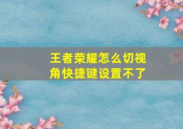 王者荣耀怎么切视角快捷键设置不了