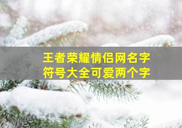 王者荣耀情侣网名字符号大全可爱两个字