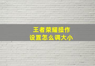 王者荣耀操作设置怎么调大小