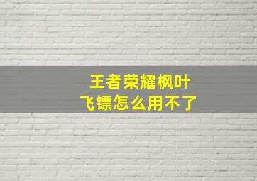 王者荣耀枫叶飞镖怎么用不了