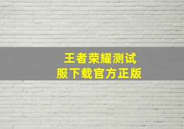 王者荣耀测试服下载官方正版