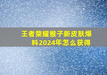 王者荣耀猴子新皮肤爆料2024年怎么获得