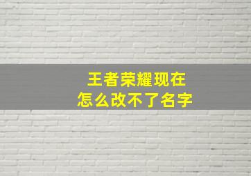 王者荣耀现在怎么改不了名字