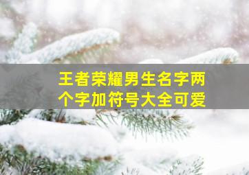 王者荣耀男生名字两个字加符号大全可爱