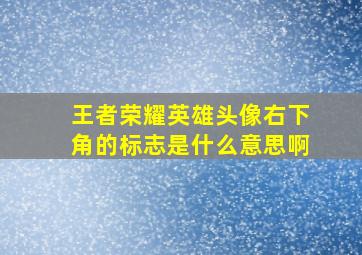 王者荣耀英雄头像右下角的标志是什么意思啊