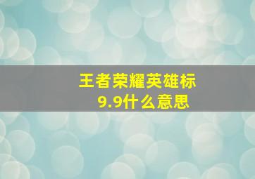 王者荣耀英雄标9.9什么意思