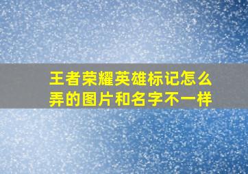 王者荣耀英雄标记怎么弄的图片和名字不一样