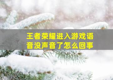 王者荣耀进入游戏语音没声音了怎么回事