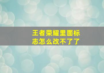 王者荣耀里面标志怎么改不了了