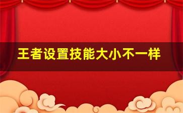 王者设置技能大小不一样