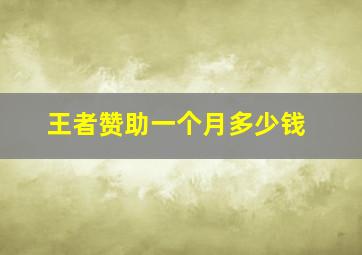 王者赞助一个月多少钱