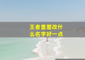 王者里面改什么名字好一点